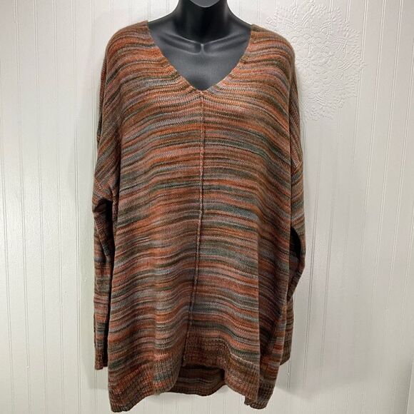 a.n.a Variegated V-Neck Sweater - Picture 1 of 5